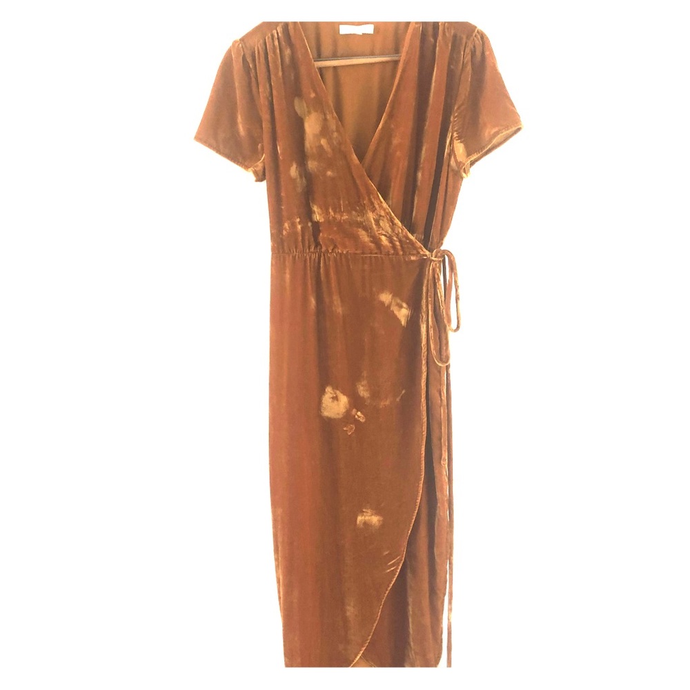 Velvet Gold Wrap Dress
